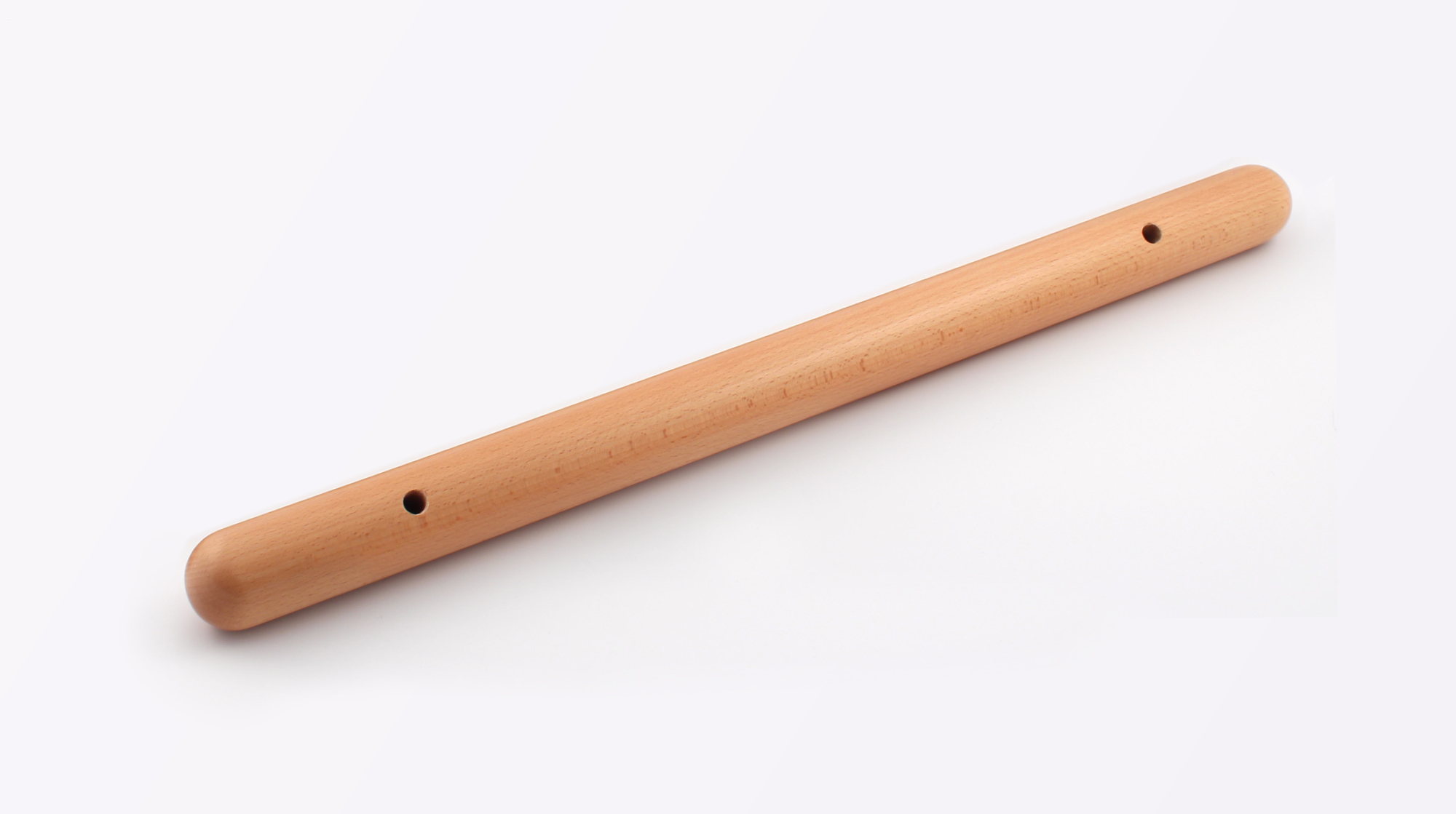 Handlauf in Buche-Massivholz mit Abschlusskappen und vorbereiteten Halter-Bohrungen - 50 cm