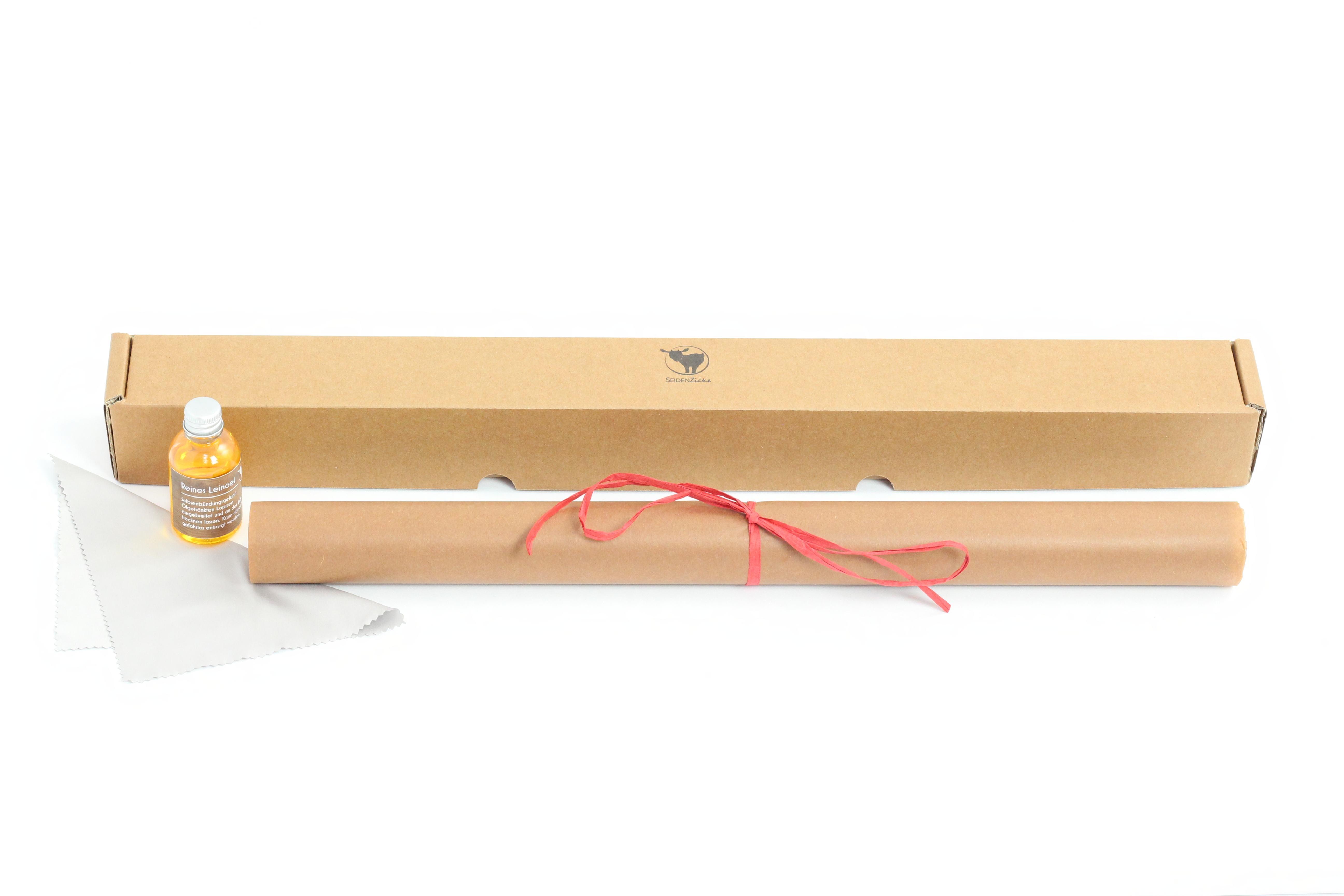 Wellholz mit Öl und Verpackung